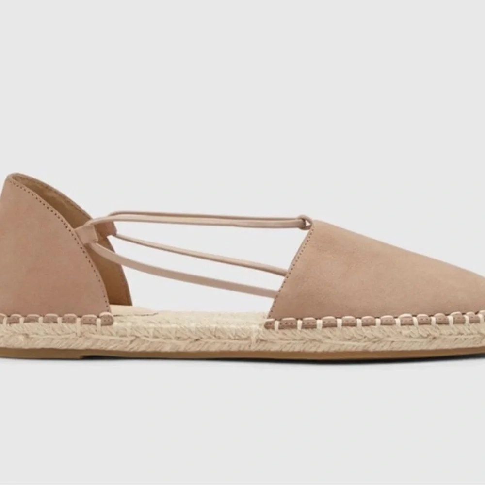 Eileen Fisher Lee Nubuck Leather Tan Espadrille Flats 8.5